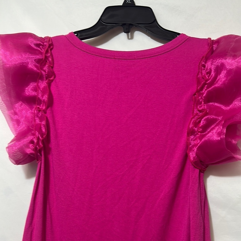 BiBi Pink Ruffled Puff Sleeve Blouse - Picture 4 of 6